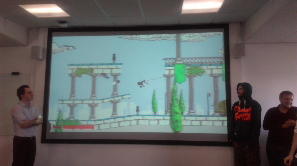 SimonScarle's tweet photo. The Astounding Adventures of Wheelchair Assassin: Physics based sniper fighting for wheelchair access. @UWEGames Proc #GameJam #GameDev https://t.co/gwnuTqKg2I