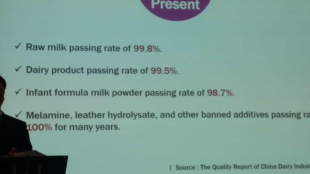 #idfwds2017 Good news re improved milk quality compliance in China. Media reports, public concern &amp; govt tests for food fraud drive change