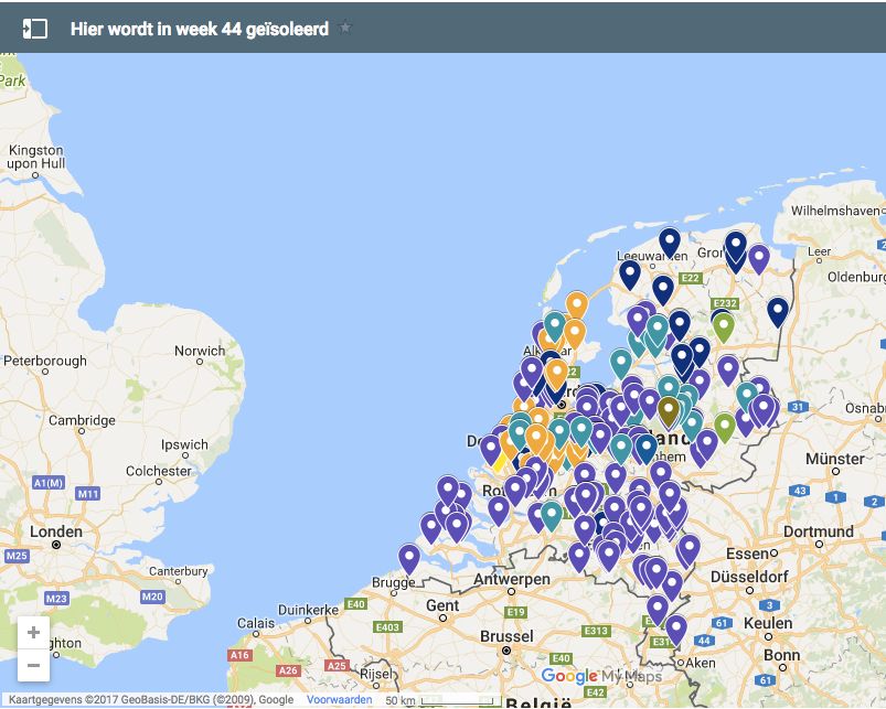 Tussenstand: waar wordt er geïsoleerd in aanloop en op de Dag van de Isolatie? Bekijk het hier. Meer volgt! bit.ly/2hnSRJs