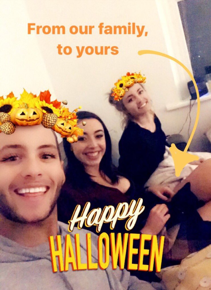 LivEmmaFaulkner's tweet photo. We really had a wild Halloween attempting a games night and a takeaway ending in arguments and a crap film with Pippin from Pippin @joncarlton95 👻🎃🖤 https://t.co/bN6uvACOkG