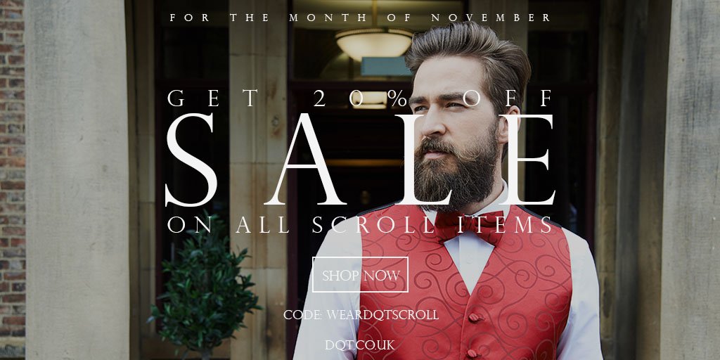 DQTUK's tweet photo. Here's a 20% OFF treat for you to put the lively trick on your wardrobe! Visit https://t.co/v38YdgHmeY and use code WEARDQTSCROLL #tiesuk https://t.co/MQhiRFXGQZ