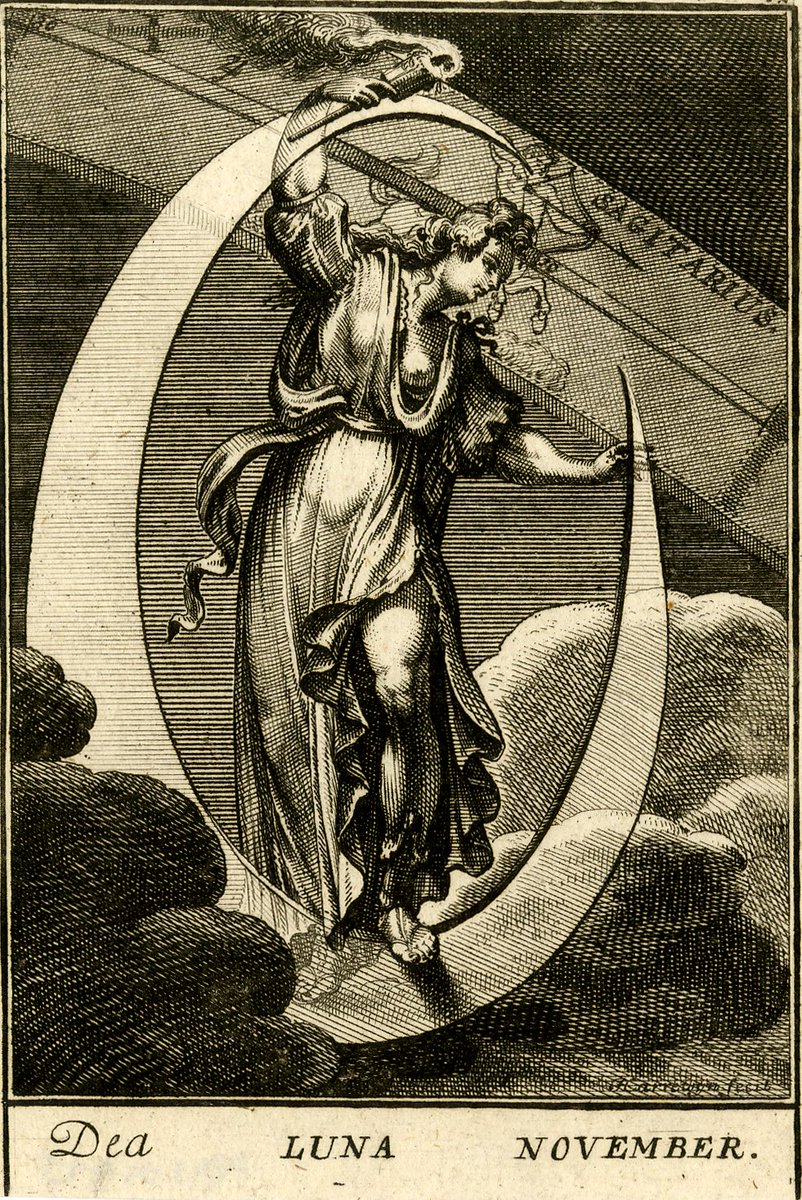November is so called as it was the ninth month of the Roman calendar – ‘novem’ means nine in Latin. Here is the Roman moon goddess Luna