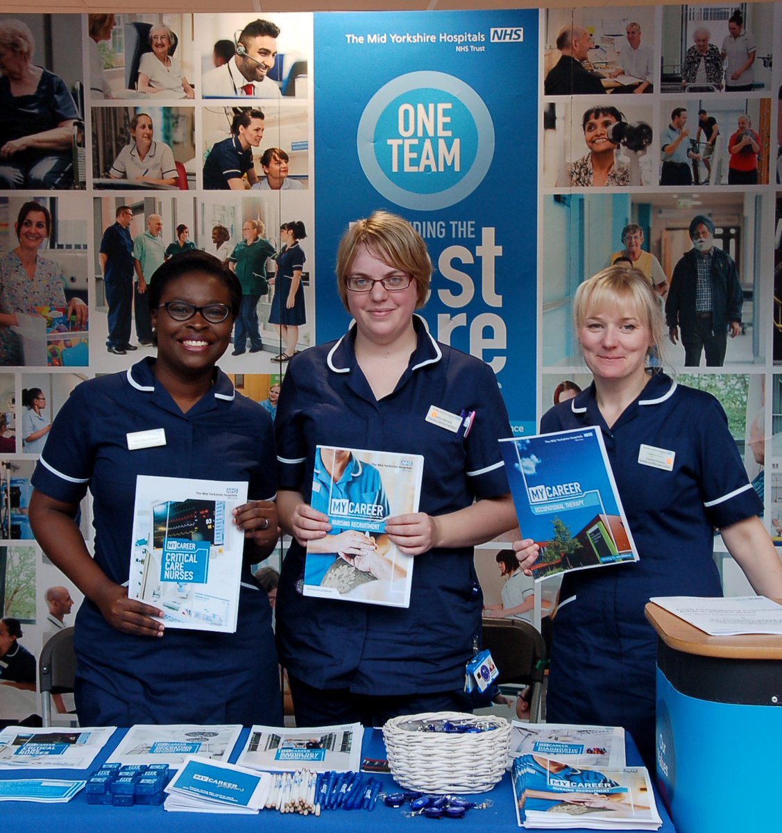 Find out about nursing opportunities at <a href="/MidYorkshireNHS/">Mid Yorkshire Teaching NHS Trust</a>, stand 18 at today's #UoBCareersFair.