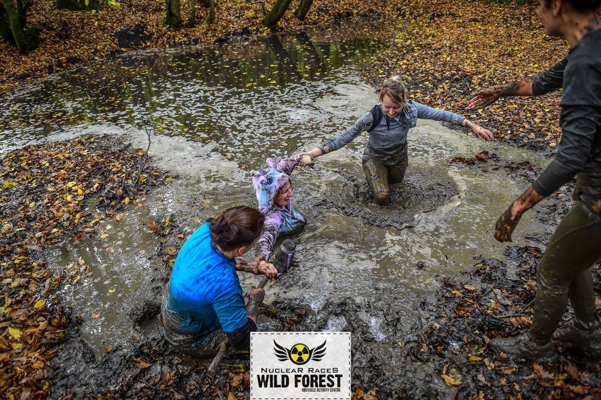 NukWildForest's tweet photo. Hens &amp; unicorn bride had a memorable blast at Wild Forest on Saturday. Lots of laughter, team spirit &amp; plenty of #lovemud 🌳☢️🌳 https://t.co/XpRtp8DXLH