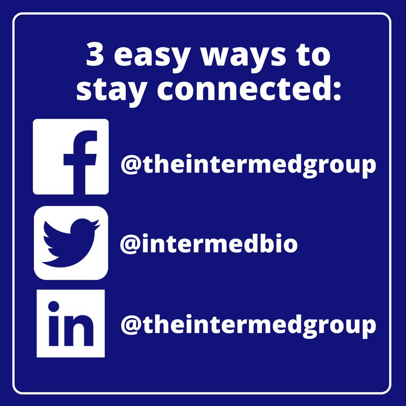 InterMedBio's tweet photo. 3 ways to connect with The InterMed Group on social media! Double check you're following us so you never miss an update! https://t.co/YEYudTJSRv