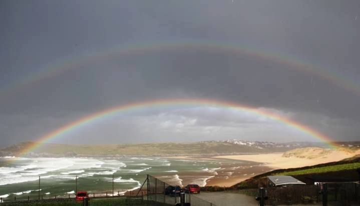 CrantockBay_'s tweet photo. We love how our unique view changes with the #Cornish weather - from sunshine and storms, to sea mist and rainbows, every day is different! https://t.co/3KJFzDGnNZ