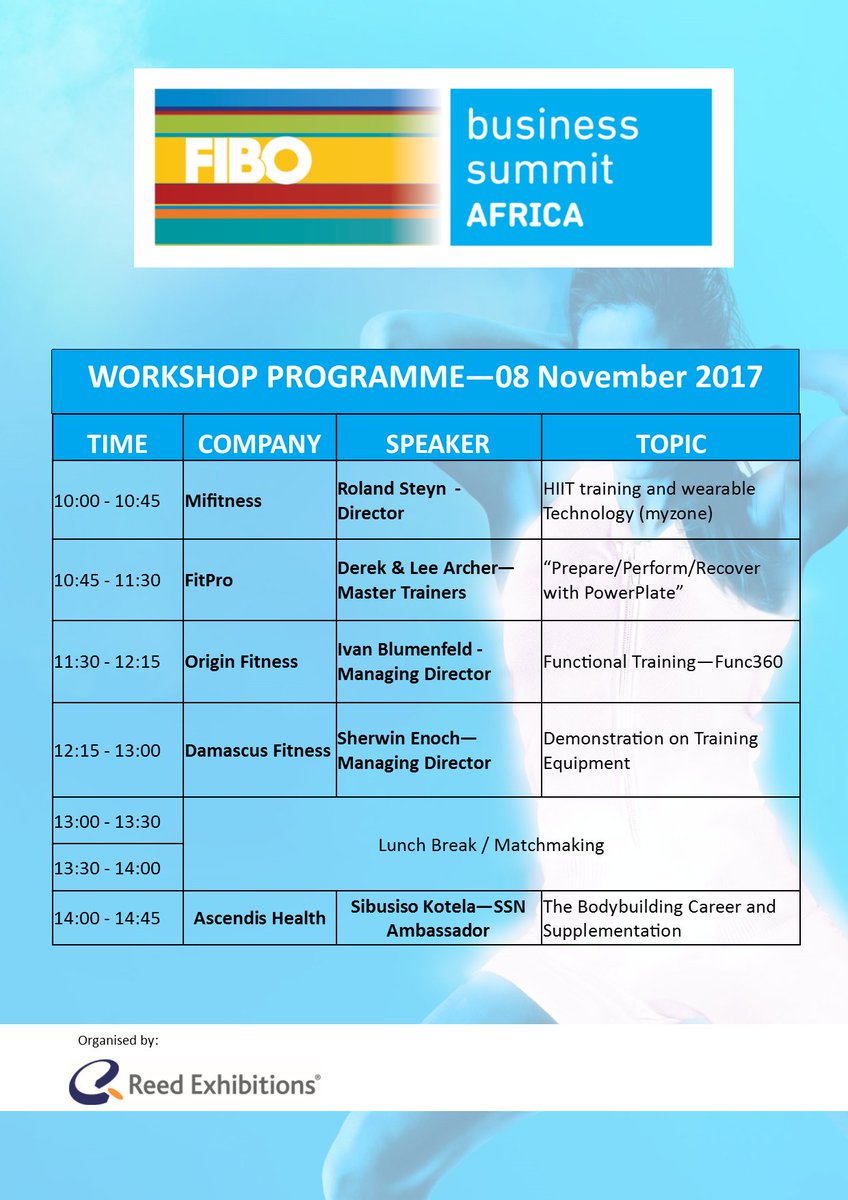 @FIBO_SA workshops open to all visitors and exhibitors - DAY 2 Programme