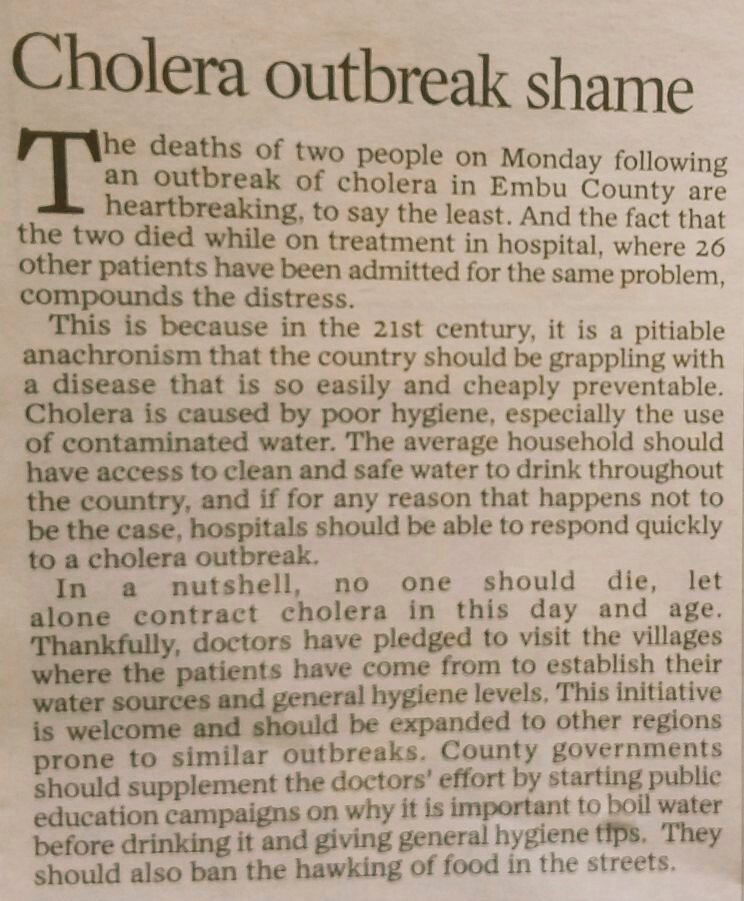AllkenyaNurseS's tweet photo. Not even a Single Kenyan should Die,Let alone Contracting #cholera in this Day and Age. #NursesStrikeKE #SDGs https://t.co/ePO8GsNQ72
