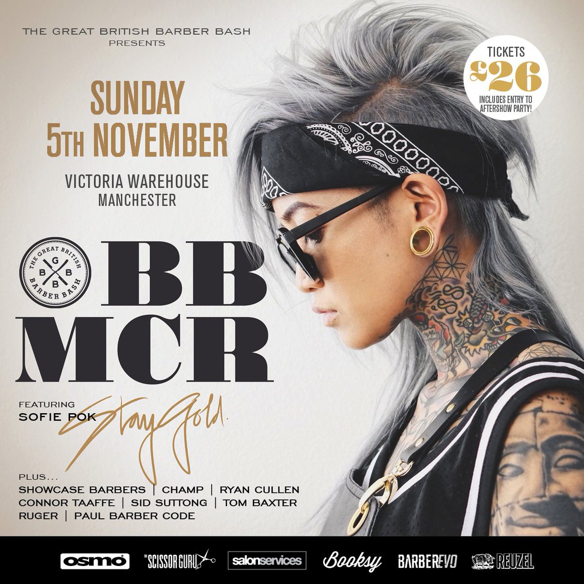 #GBBB #Manchester is only 4 days away now. Looking forward to hooking up with our great sponsors <a href="/SalonServicesUK/">Salon Services Help</a> <a href="/reuzeluk/">ReuzelUK</a> <a href="/OsmoUK/">OSMO® OFFICIAL</a> + more