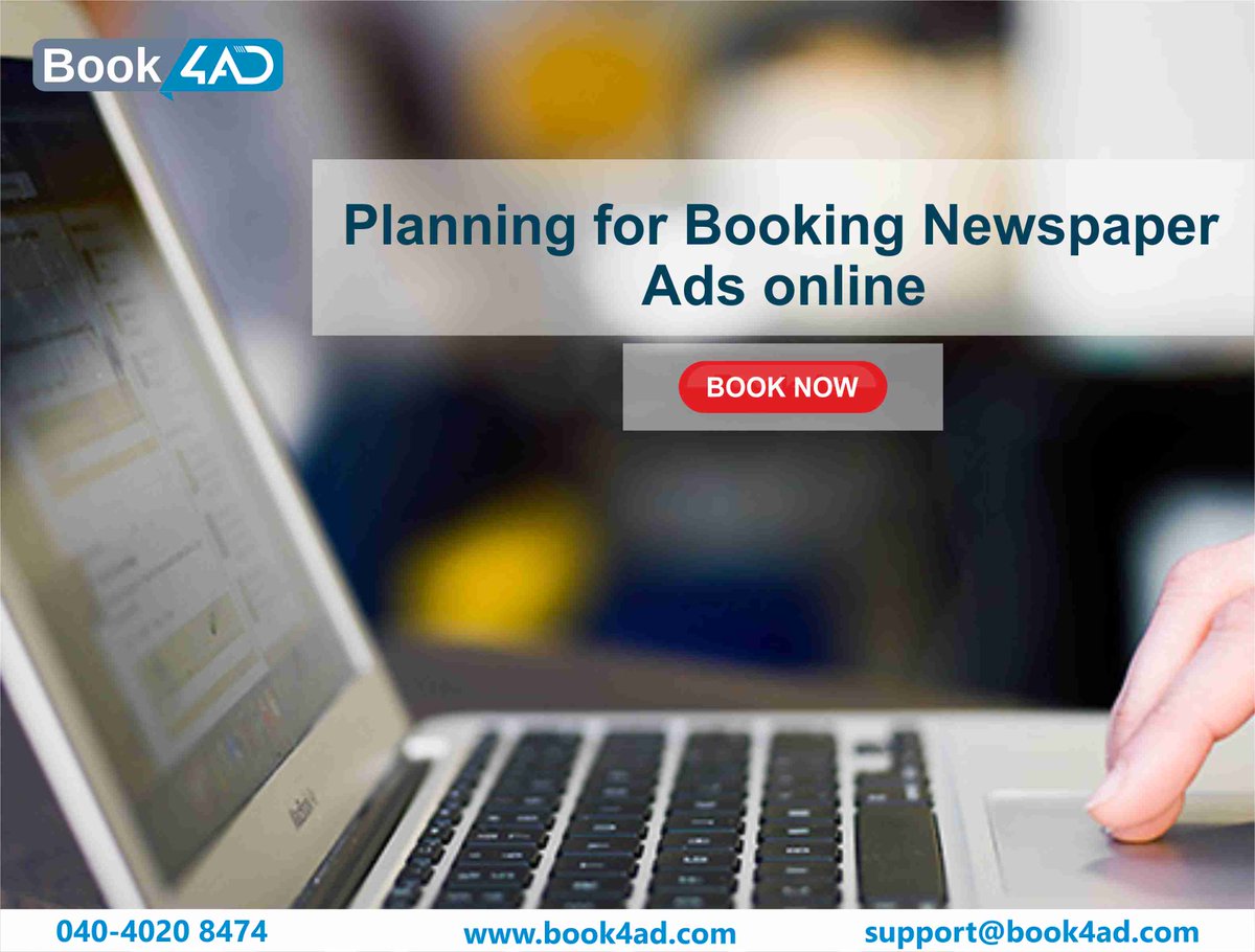 book4ad's tweet image. Book your Newspaper #AdsOnline with #Book4ad.com
book4ad.com