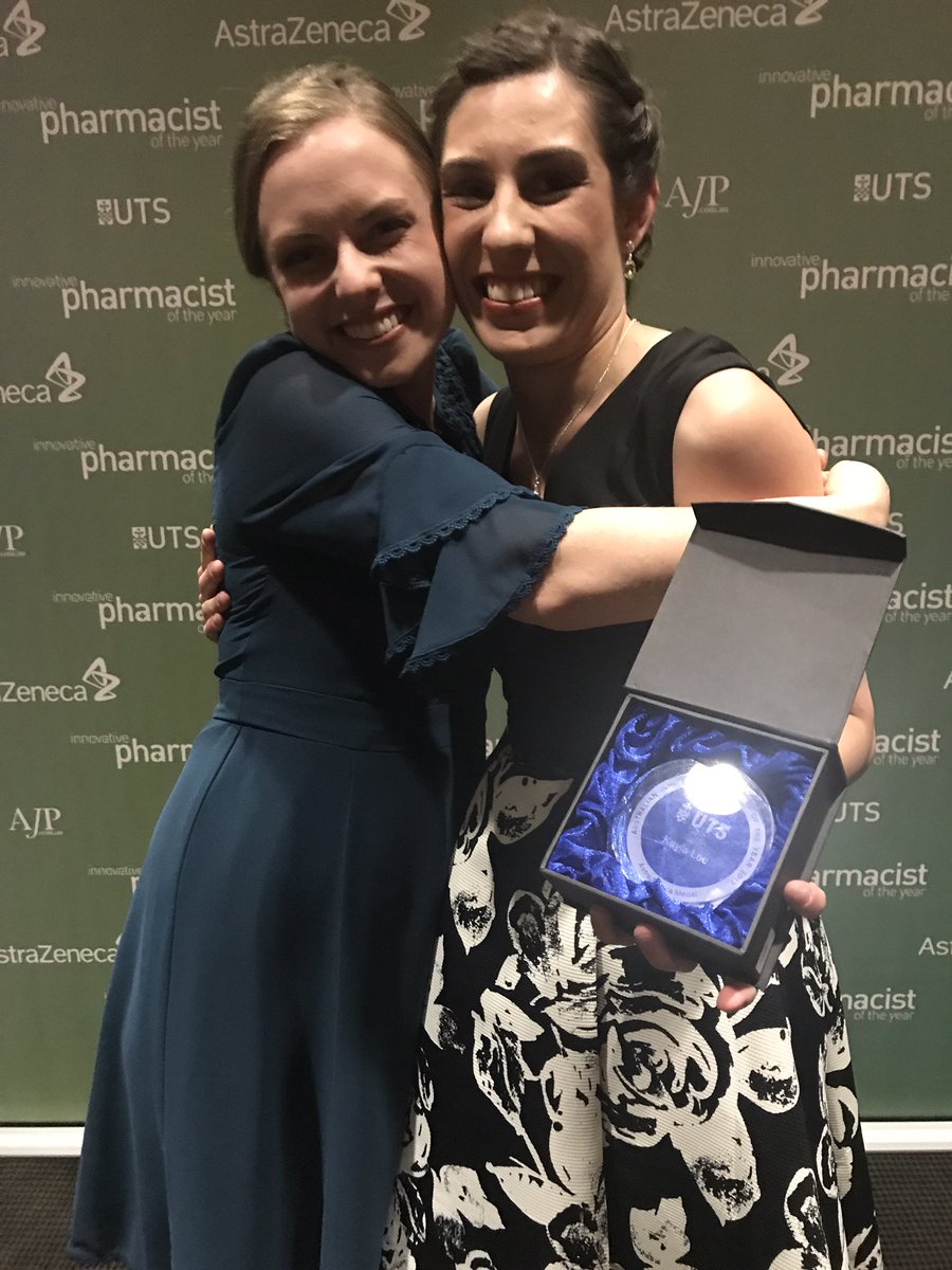 APharm68's tweet photo. How good is @EliseApolloni and her #wanniwhitecoats team!? @KaylaLeeMPS wins #UTSPharmacy Innovative Pharmacist of the Year. #toomanyawards https://t.co/BJbmdKTvV9