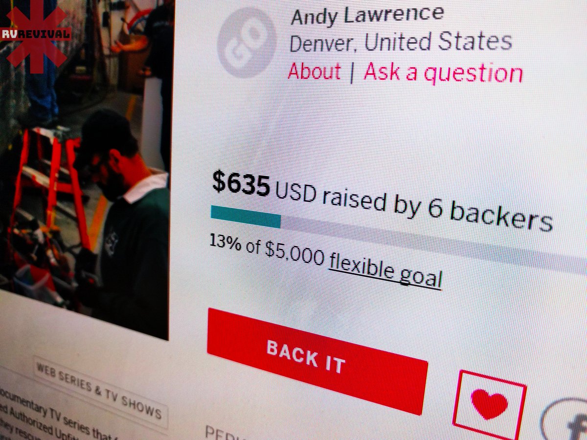 The pledges are starting to come in. A little ways to go but off to a great start. Thank you!
indiegogo.com/projects/rv-re…