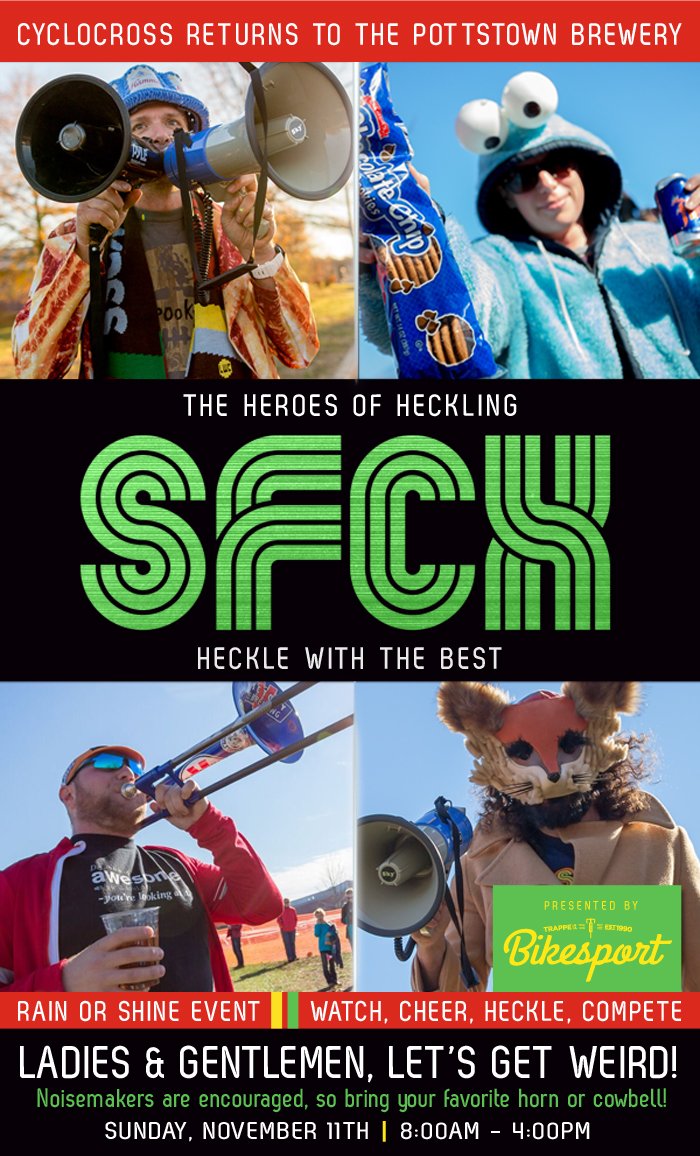 SlyFoxBeer's tweet photo. The SFCX  countdown is on­­, don’t miss your chance to heckle with the best!  #happyheckling #sfcx2017 #SFCX https://t.co/r0vNA2rIho