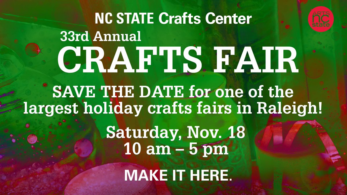 NCStateDASA's tweet photo. The Crafts Center has two major events coming up. Check out FLUXUS ACTIONS and the Crafts Fair this month! #CraftsCenter @artsncstate https://t.co/TM8d8xPxYC