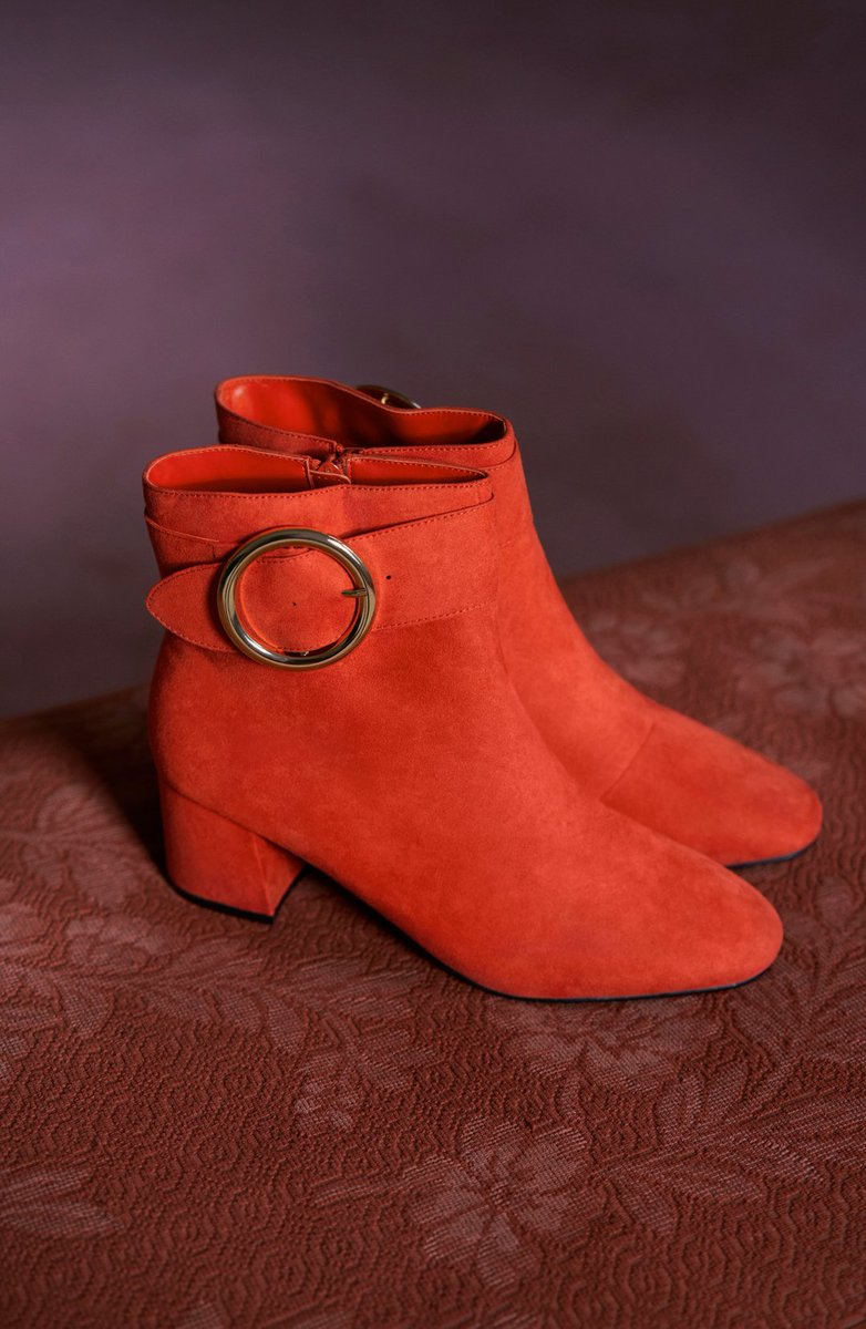 red ankle boots primark