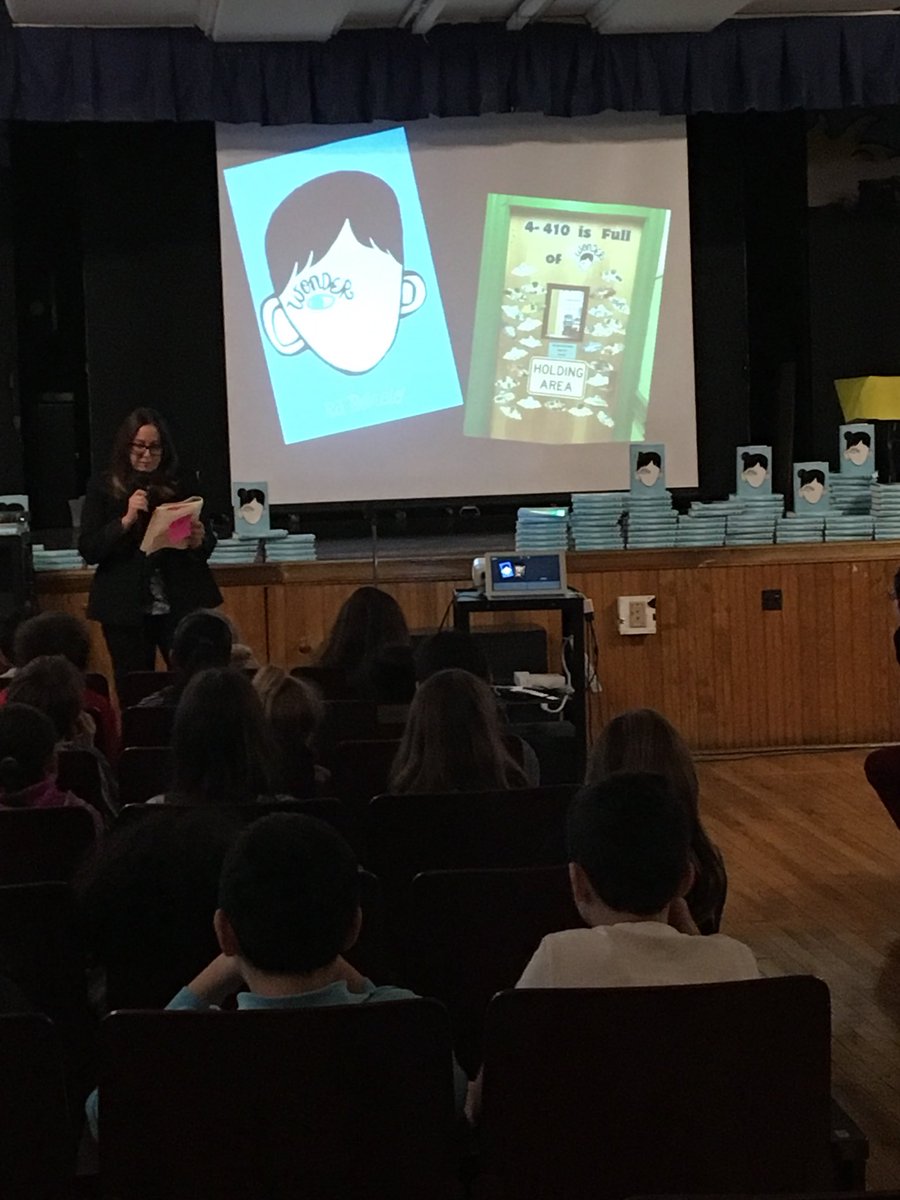PS158nyc's tweet photo. “Rding a story can &amp; should change us as a reader. But sometimes in our life, a bk changes us as ppl.”- Dina introduces @RJPalacio @ABC2020 https://t.co/HFQNkPkWsz