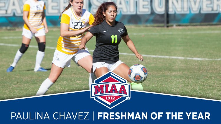 Paulina Chavez is named <a href="/TheMIAA/">The MIAA</a> Freshman of the Year, first for @NSUWSoccer since 1997 #TeamNSU