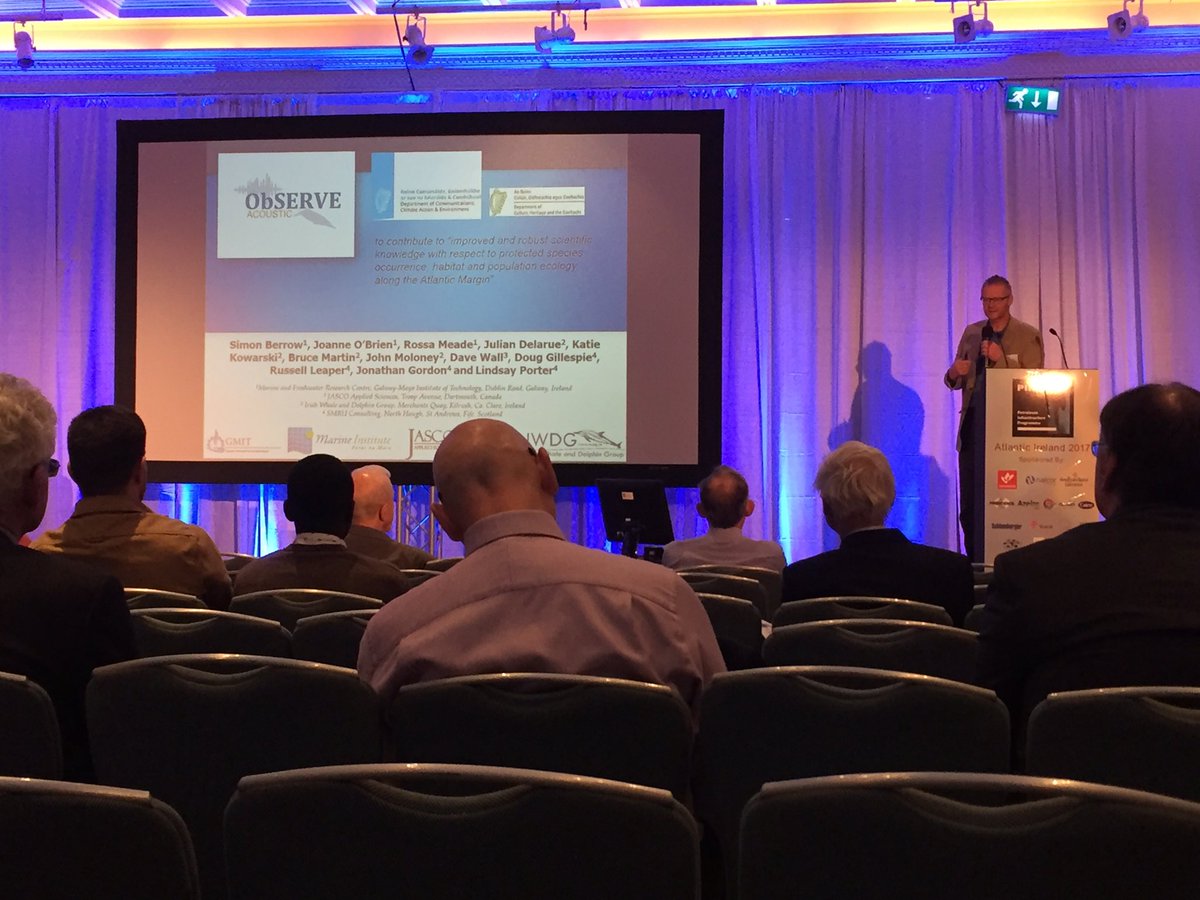 ObSERVEAcoustic's tweet photo. @ObSERVEAcoustic and @OBSERVEaerial presenting some exciting results from the ObSERVE Programme at the Atlantic Ireland 2017 Conference https://t.co/o3CppJZtd2