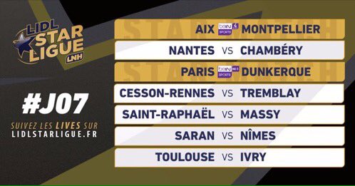 HandCo_'s tweet image. Le programme de la 7ème journée qui débute ce soir avec une pensée particulière pour Micha Djukanovic ! 🙏