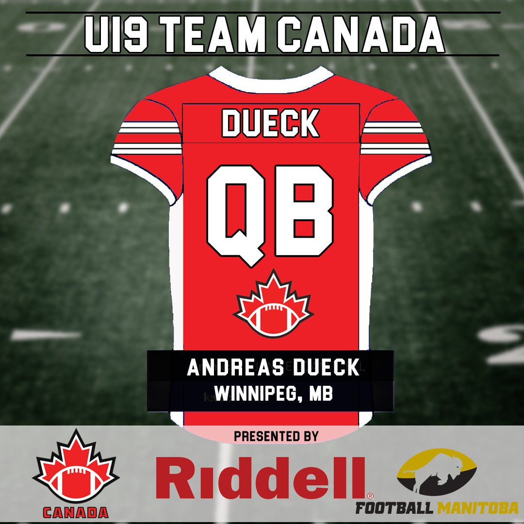 Football Canada (@footballcanada) on Twitter photo The U19 National Team welcomes Quarterback, Andreas Dueck from <a href="/McMasterSports/">McMaster Marauders</a> #FCU19NT The U19 National Team welcomes Quarterback, Andreas Dueck from <a href="/McMasterSports/">McMaster Marauders</a> #FCU19NT