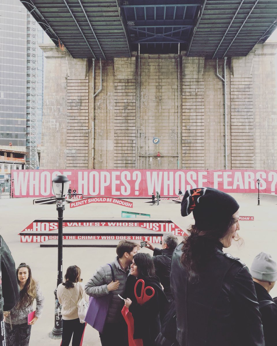 jessconatser's tweet photo. In LOVE! @PerformaNYC x Barbara Kruger commission. Check it outttt at LES skatepark #performa17 🚨🚨🚨 https://t.co/isiUELE9PI