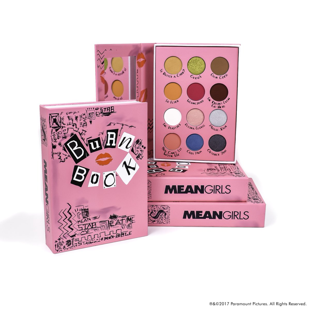 ⏰Twenty more minutes until our Storybook Cosmetics x Mean Girls Burn Book Storybook Palette launches only at: storybookcosmetics.com! #MeanGirls #StorybookCosmetics #BurnBook ✋who is getting theirs today?!