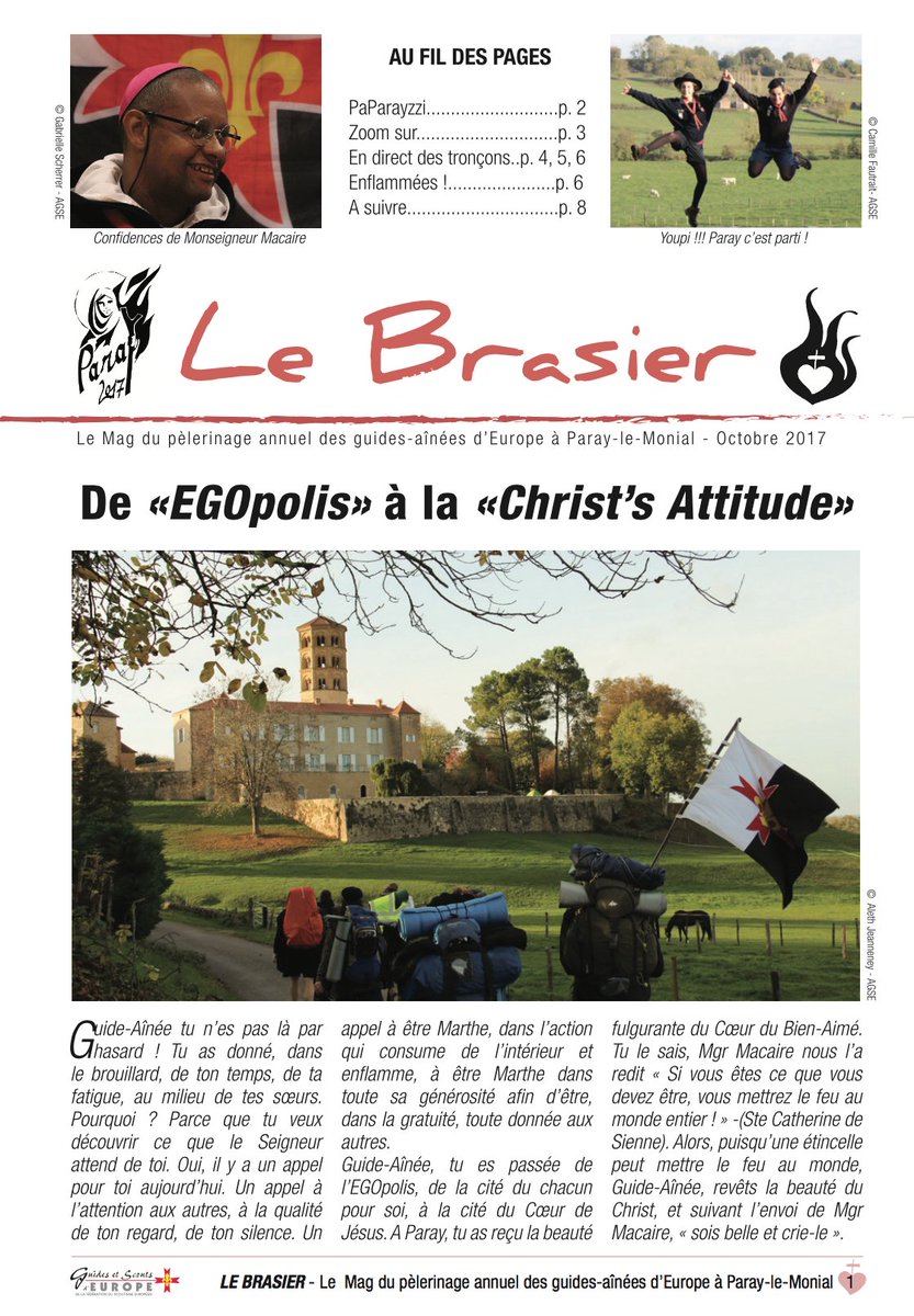Scouts_Europe's tweet photo. Vous n’étiez pas à #Paray2017 ? Pas de problème : lisez « Le Brasier », le magazine du pèlerinage 😉📰

À lire sur https://t.co/V5z3lgwQil https://t.co/IXbDv1L1eB