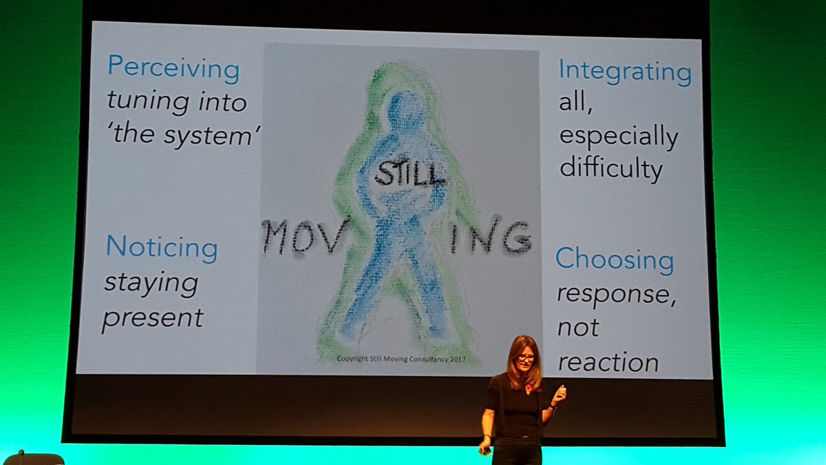 4 qualities of being, of stillness allowing great leadership - Noticing, Choosing, Perceiving, Integrating .#leadershealth17