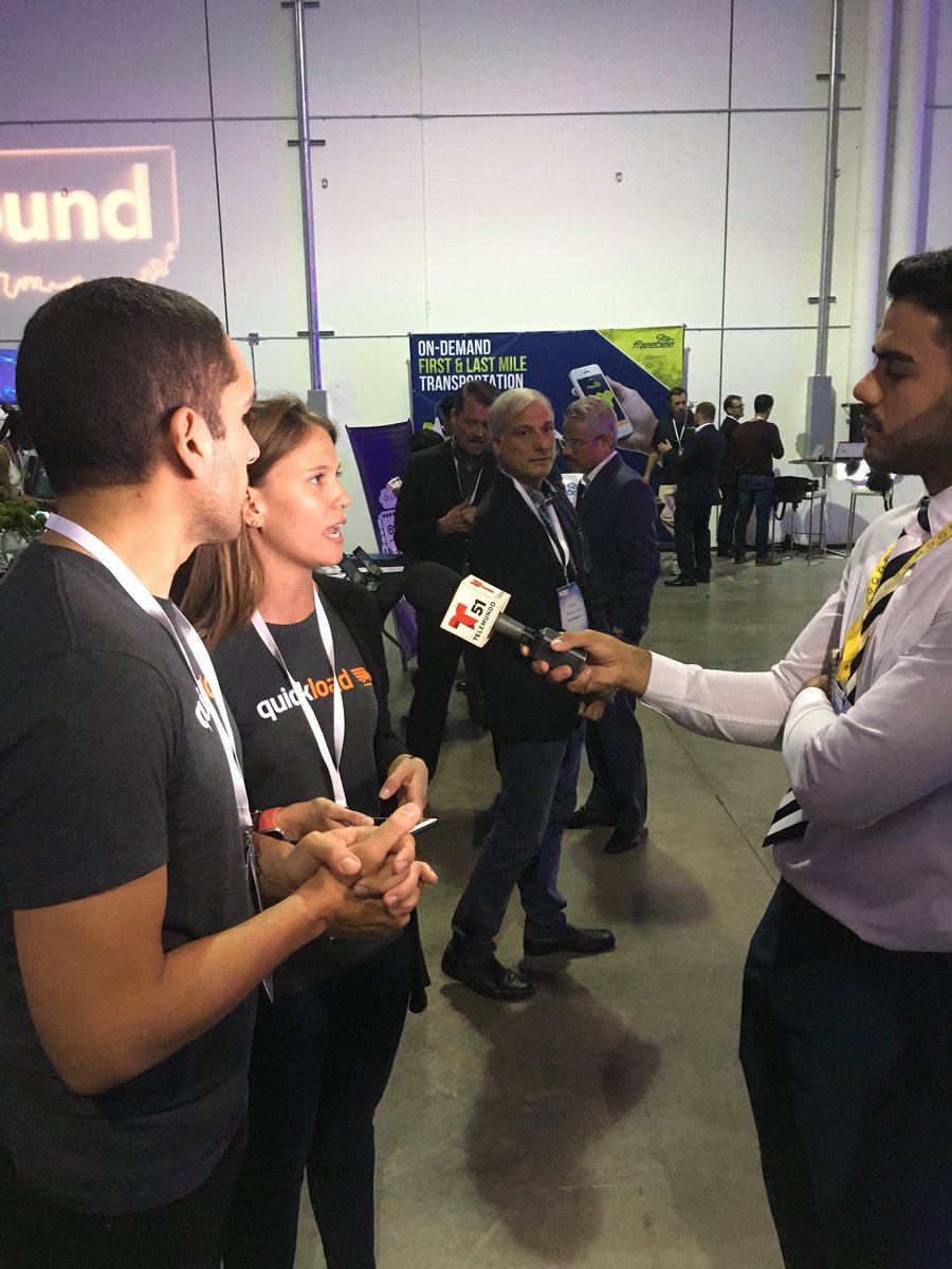 AgencyByrnes's tweet photo. The @quickloadapp team being interviewed by @carlosadyan of @Telemundo51 about how #tech is changing #trucking #unboundMiami #miamitech https://t.co/sSC7NadzQ5