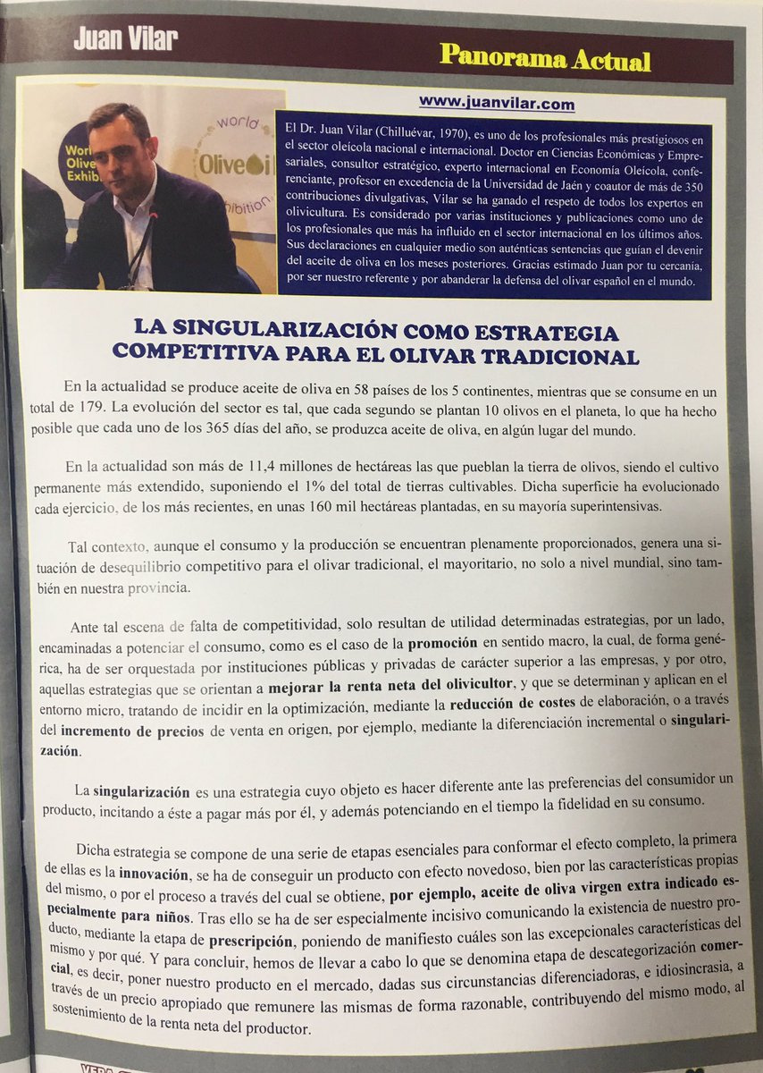 Enhorabuena Ángel Luis Moreno por dar vida a la primera revista olivarera femenina. Adjunto mi humilde contribución aún inédita