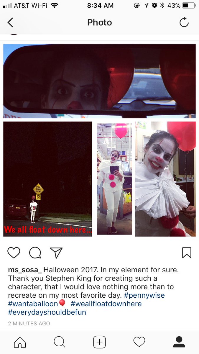 MsT_MaeleenSosa's tweet photo. Hope everyone had a fun and scary Halloween. Enjoyed it with both families. #workandmyown #favoriteholiday #havefunalways #Pennywise https://t.co/V6gO1ZtflU