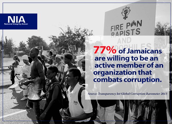 niajamaica's tweet photo. Join the fight against corruption! Help us #BuildIntegrity, so that #Jamaica can be the ideal place to live, do business and raise families https://t.co/9Lvl33jzDo
