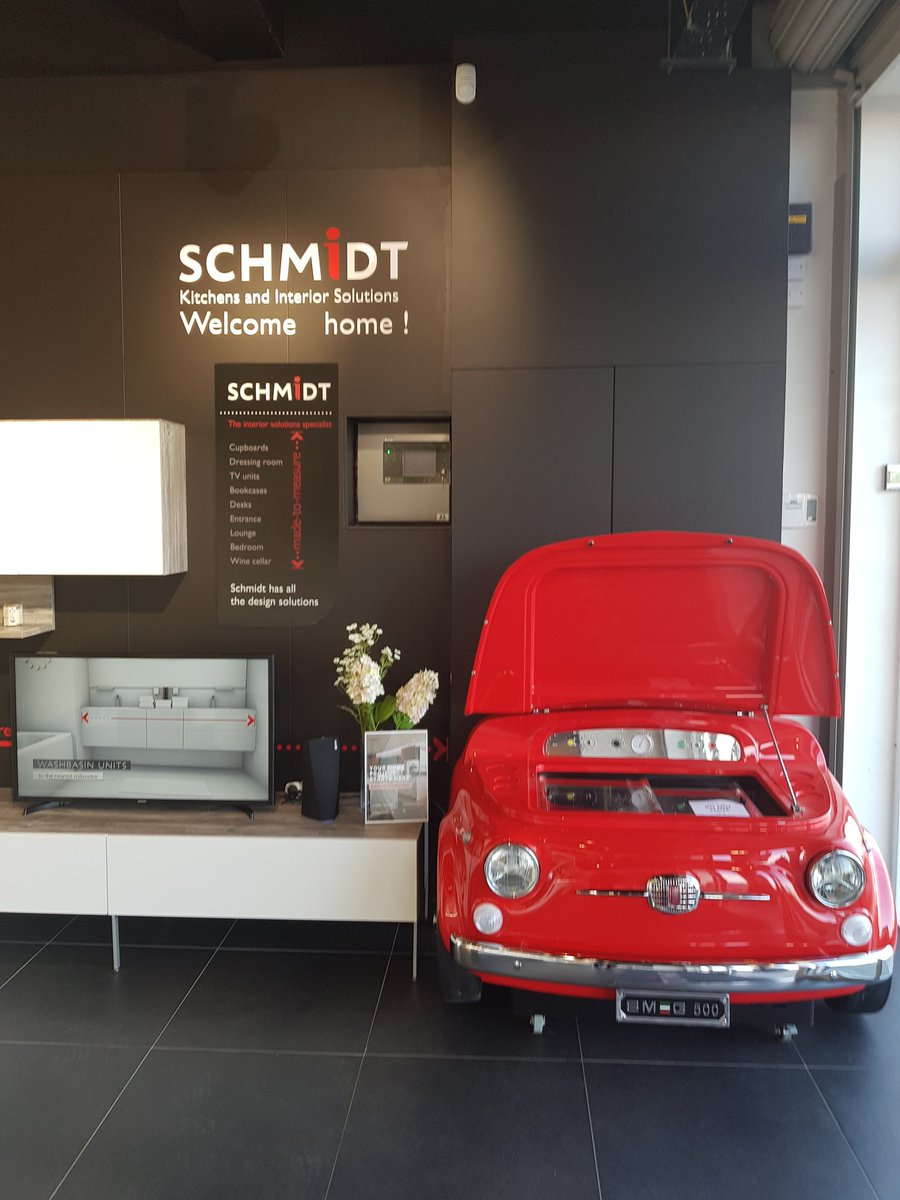 schmidtireland's tweet photo. Look whats landed into Schmidt Ireland for our official launch tomorrow night 😍@smeguk @fiat #smeg #fiat #designbyschmidt #schmidtireland https://t.co/uIEfYgyxBT