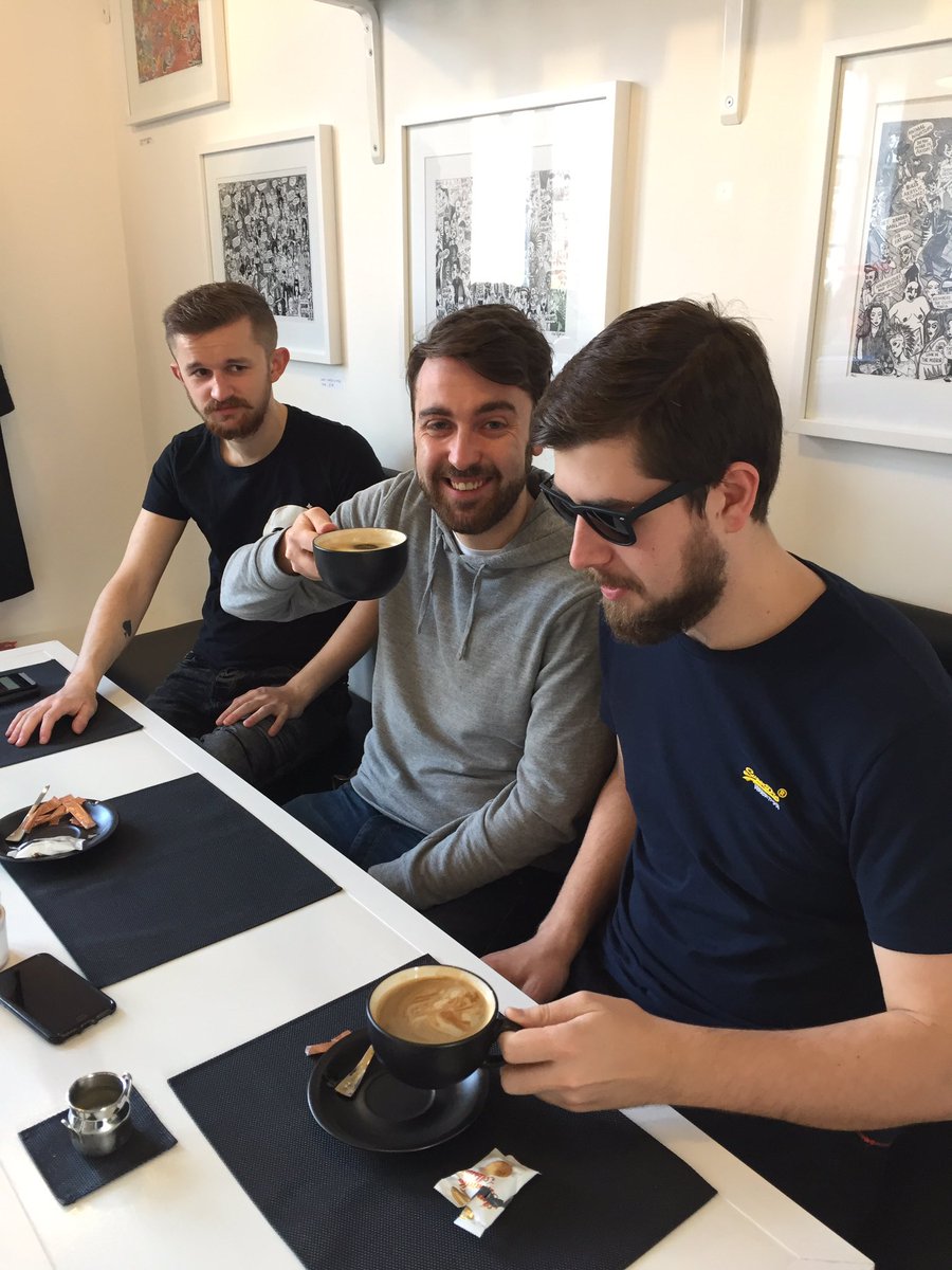 After a long night.... @bearded_duo needed something strong and warm!! And they had Sam helping 😂