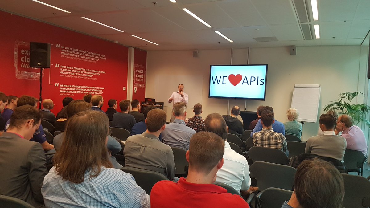 PieterHamans's tweet photo. The @ExactOnline hackathon 2017 kicks off with API guru @Jurjen_Boss https://t.co/2NOq3JObab