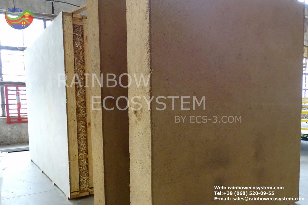 Drying of the #strawbale & clay panels = affordable efficiency housing in 🇺🇦#biomass #construction #netzero #carbonbuilding #GreenNewDeal #