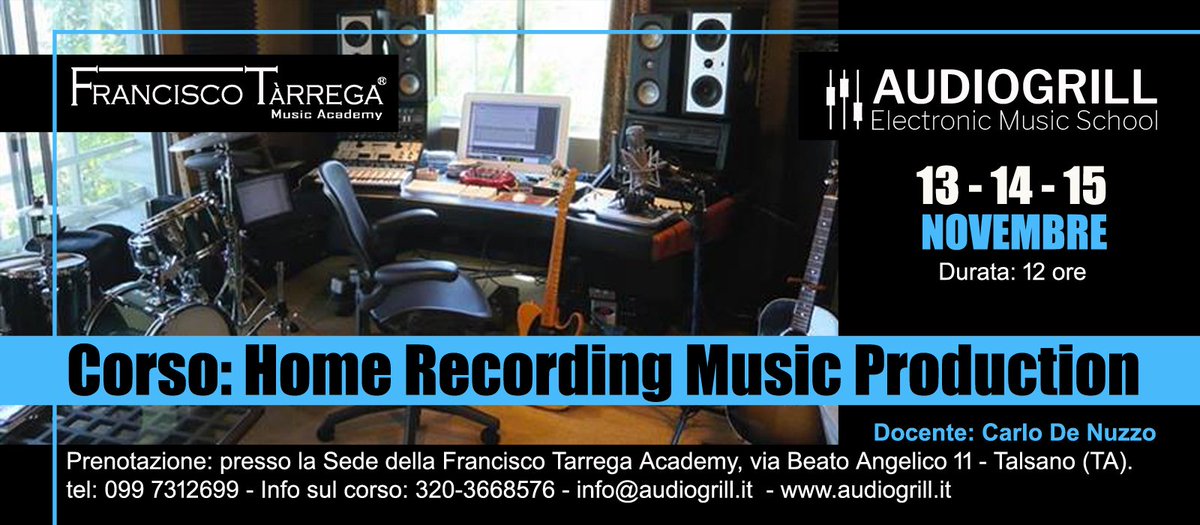 Tarregaacademy's tweet photo. Corso: Home Recording Music Production
https://t.co/uBkIAgHJJP https://t.co/xZFJTi2nls
