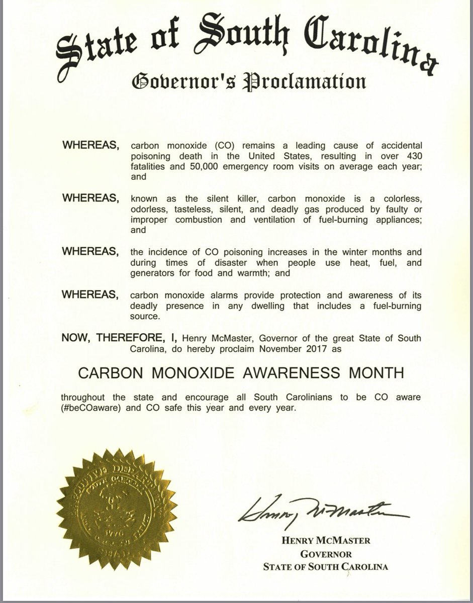 STTI_AlphaXi's tweet photo. November is carbon monoxide awareness month in SC. #beCOaware #beCOsafe https://t.co/fIgvbBb8bI