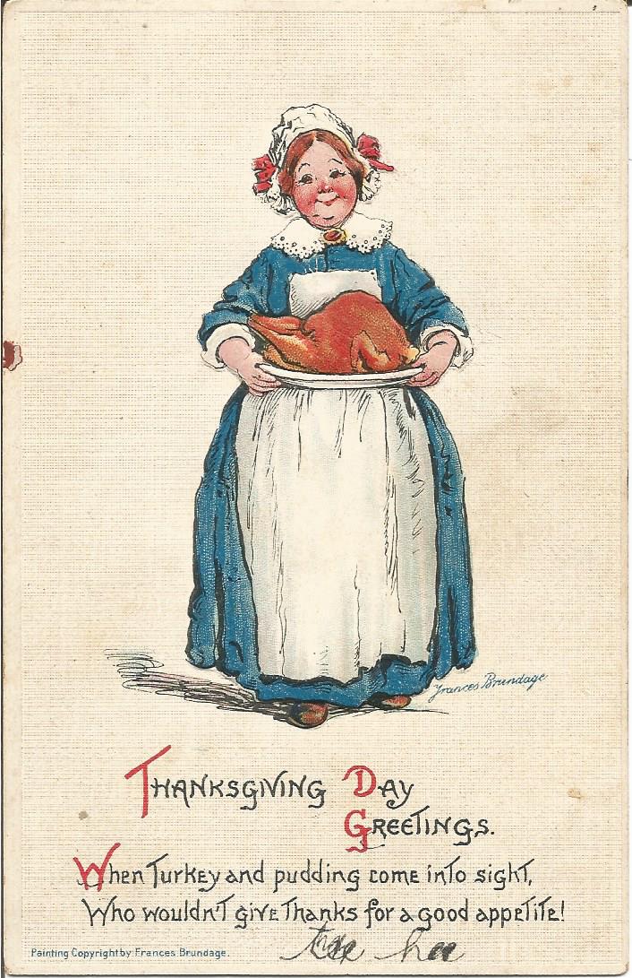 RunHollyhock's tweet photo. #vintagepostcards #postcards #Thanksgiving #francesbrundage #printedingermany $2. https://t.co/StcK2yakL6 https://t.co/hlYN3t34Dd