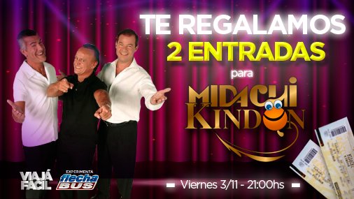 #Sorteo⚡GANÁ 2 ENTRADAS para ver <a href="/MidachiOficial/">Midachi Oficial</a> [2 GANADORES] (Teatro Ópera)> Dale #Retweet para participar! Bases: goo.gl/wSZiNU