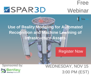 SPAR_Events's tweet photo. Join us on 11/15 for a FREE webinar where we'll hear from @BentleySystems  and @SiteSeeHQ on #RealityModeling. https://t.co/6GxHWJxTt6 https://t.co/46ukV0LAhh