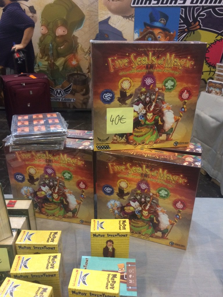 Igrology's tweet photo. Three of our games were represented on Spiel2017! Master of the Galaxy @AresGamesSrl, Five Seals of Magic @maydaygames, Nightmarium @mosigra https://t.co/LQA5ZAni0V