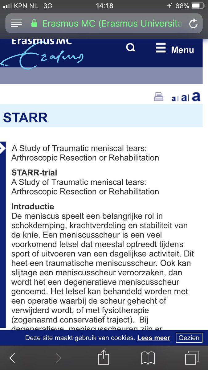 AdamWeirSports's tweet photo. Starr study examining traumatic mensical tears operative vs conservative. Now 90 included. 
https://t.co/8lw7lA9U5O
#sporthopaedie https://t.co/Ja4vldfyhf