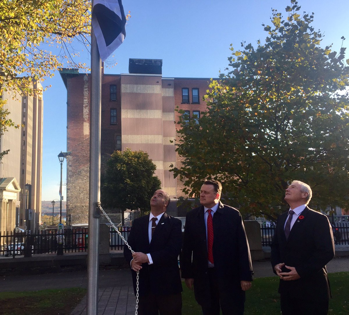 MikeSavageHFX's tweet photo. Raising the flag for #Movember in HRM. Grow your mo or donate to help support men's health and end #prostatecancer @PCCAtlantic @MovemberCA https://t.co/DZUAID7DxE