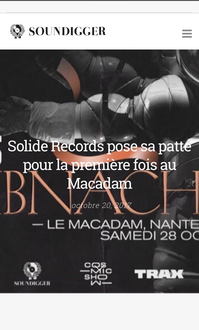 SolideRec's tweet image. #nantes merci pour cette soirée au #macadam. C’était fou ! ✌️ @Soundigger_ soundigger.com/chroniques/sol…