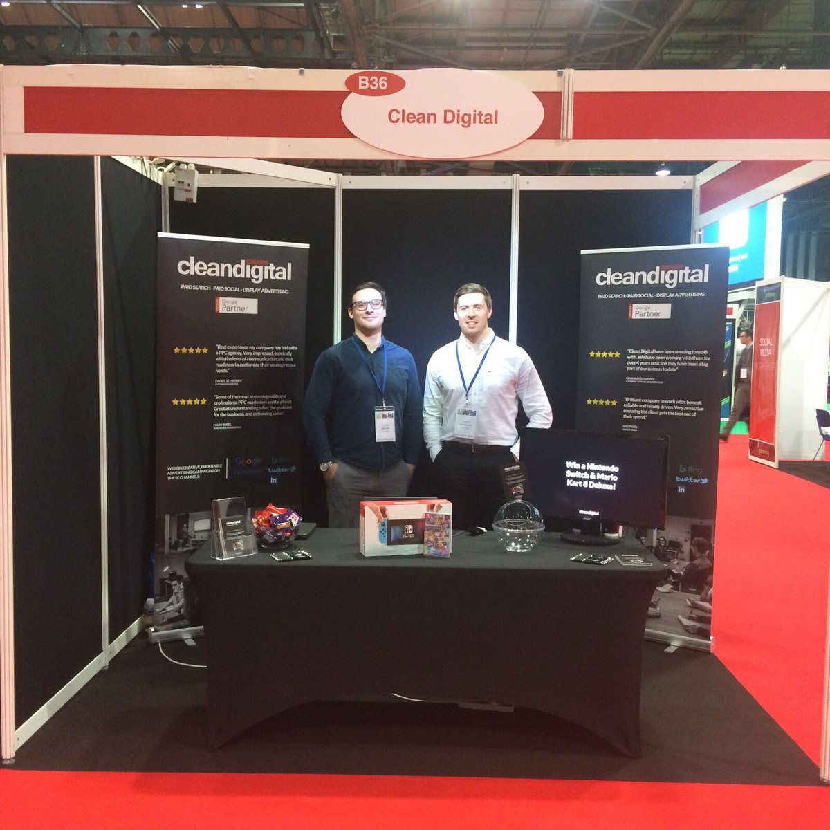 clean_digital's tweet photo. .@clean_digital are at the SECC at the Scottish Business Conference at stand B36. Come by and maybe win a Nintendo Switch &amp; Mario Kart 8! https://t.co/G5qglKJORk