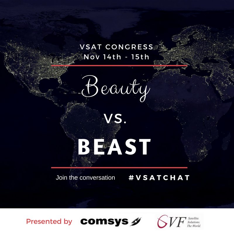 VSATCongress's tweet photo. Our industry needs to beautify its potential technologies and defend against beastly threats, but which is which and when and how? #VSATchat https://t.co/sggt6BBzGP