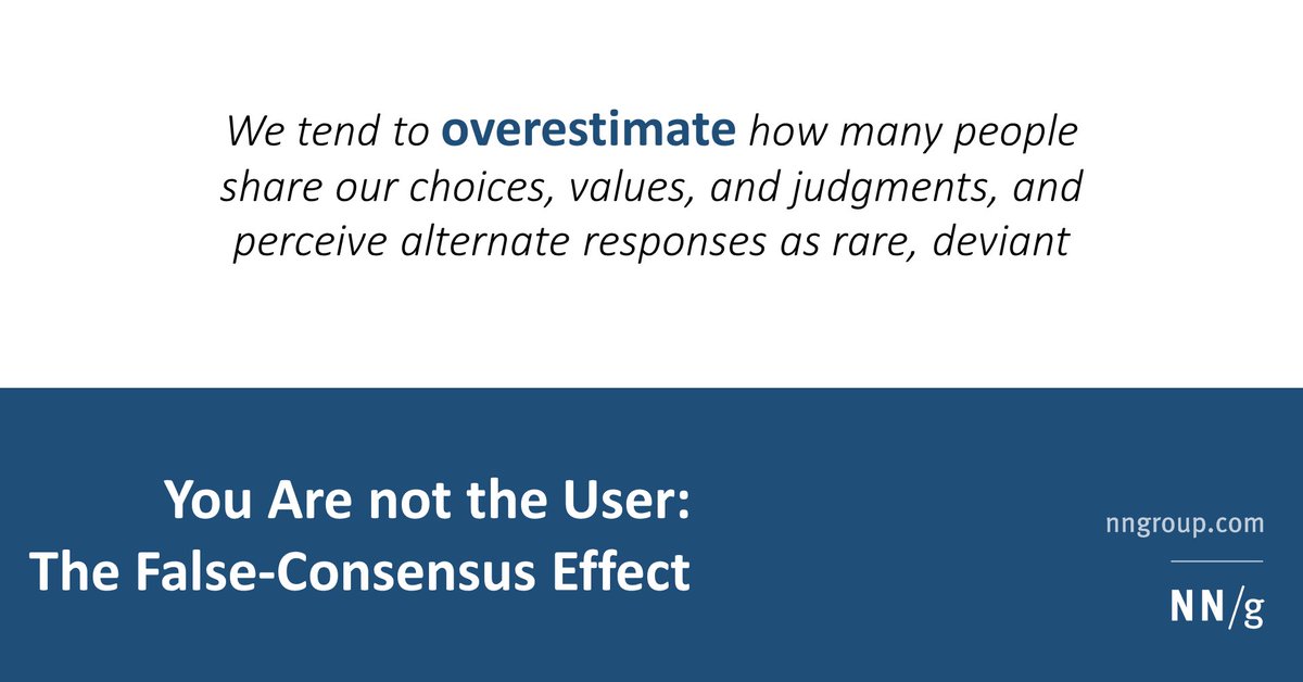 GNIUScomms's tweet photo. “The False-Consensus Effect” - something all communicators and designers need to be aware of https://t.co/sELlHKjP5E https://t.co/pos4M0dEJ8
