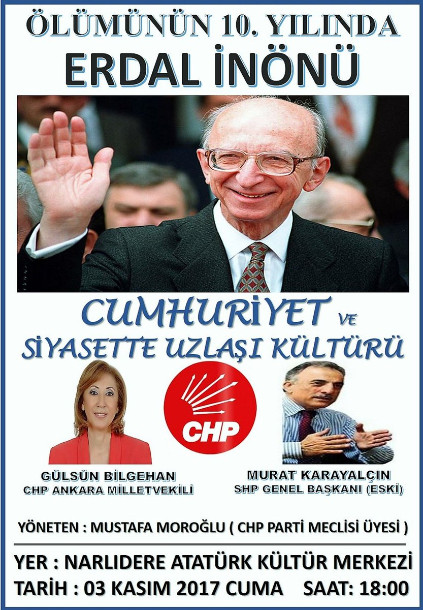 haticetatli35's tweet photo. Onursal genel başkanımız Erdal İnönüyü sevgi ve saygıyla an��yorum https://t.co/0wSMH1ZsIL
