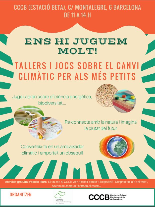 Engegat's tweet photo. Tallers infantils sobre canvi climàtic 18 de novembre https://t.co/8pexKwx0Sq